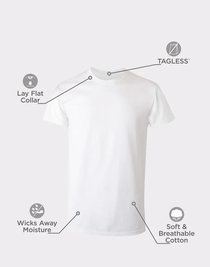 🔥Buy 2 Get 1 Free🔥Cotton Undershirt Super Value Pack, Moisture-Wicking, White, 10-pack
